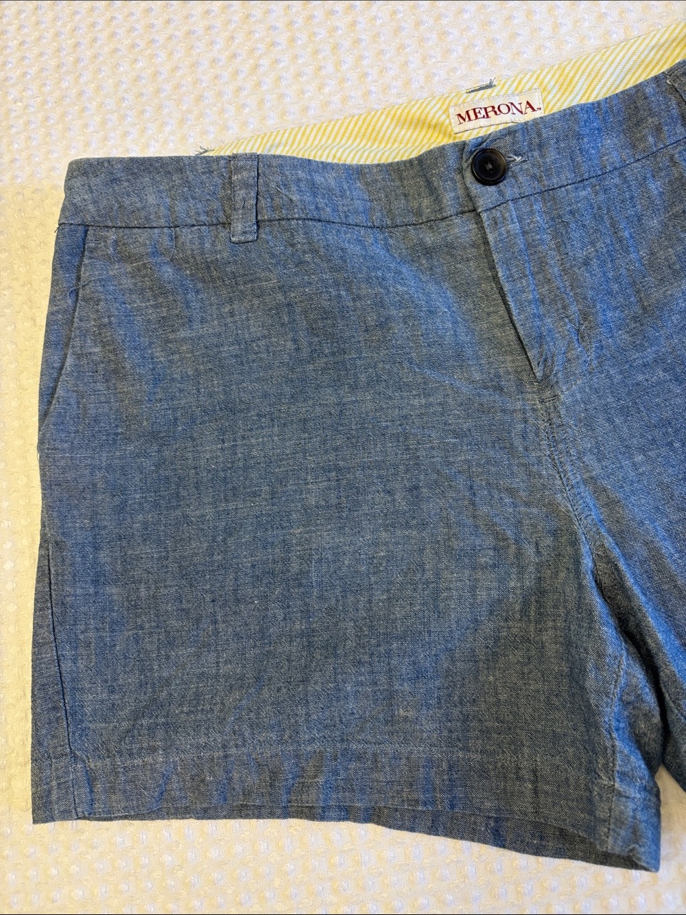Merona Size 10 Light Blue Chambray Chino Women’s Shorts Classic Preppy